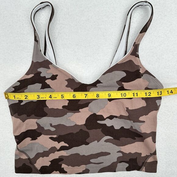 Lululemon Align Tank Cropped 6 Brown Camo Dusty Bronze Shelf Sports Bra A/B Cup - Picture 7 of 10